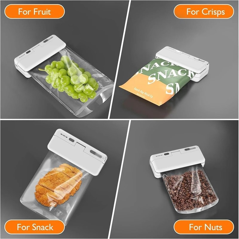 Mini 2 In 1 Plastic Bag Sealer USB Rechargeable Handheld Food Heat Sealer 2