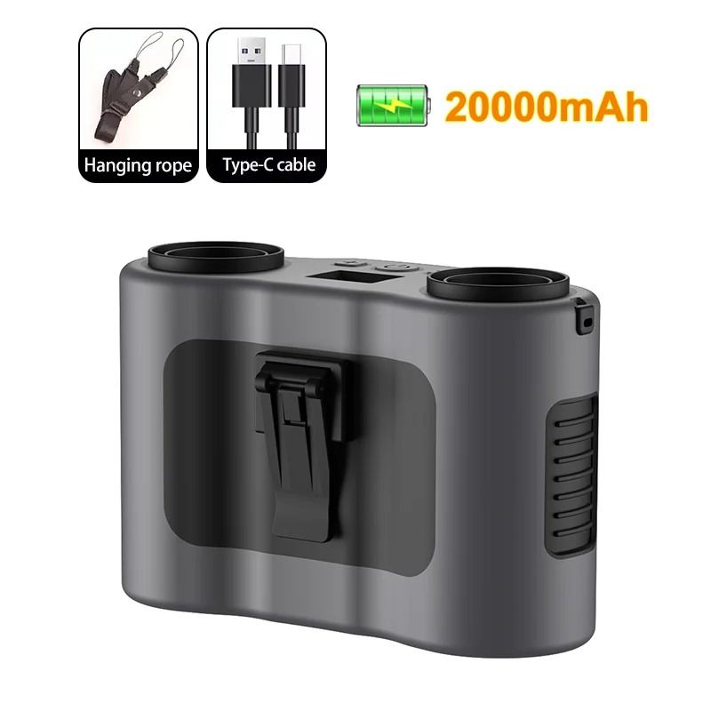 Portable Waist Fan 20000mAh Hanging Neck Fan With Power Bank And Strong Wind 2