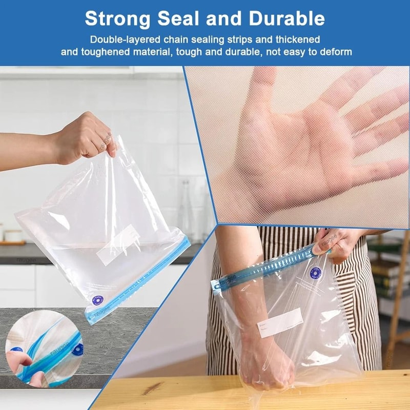Reusable Food Vacuum Bags BPA Free Vacuum Sealing Storage Bags With Air Valve 10 Pack 6
