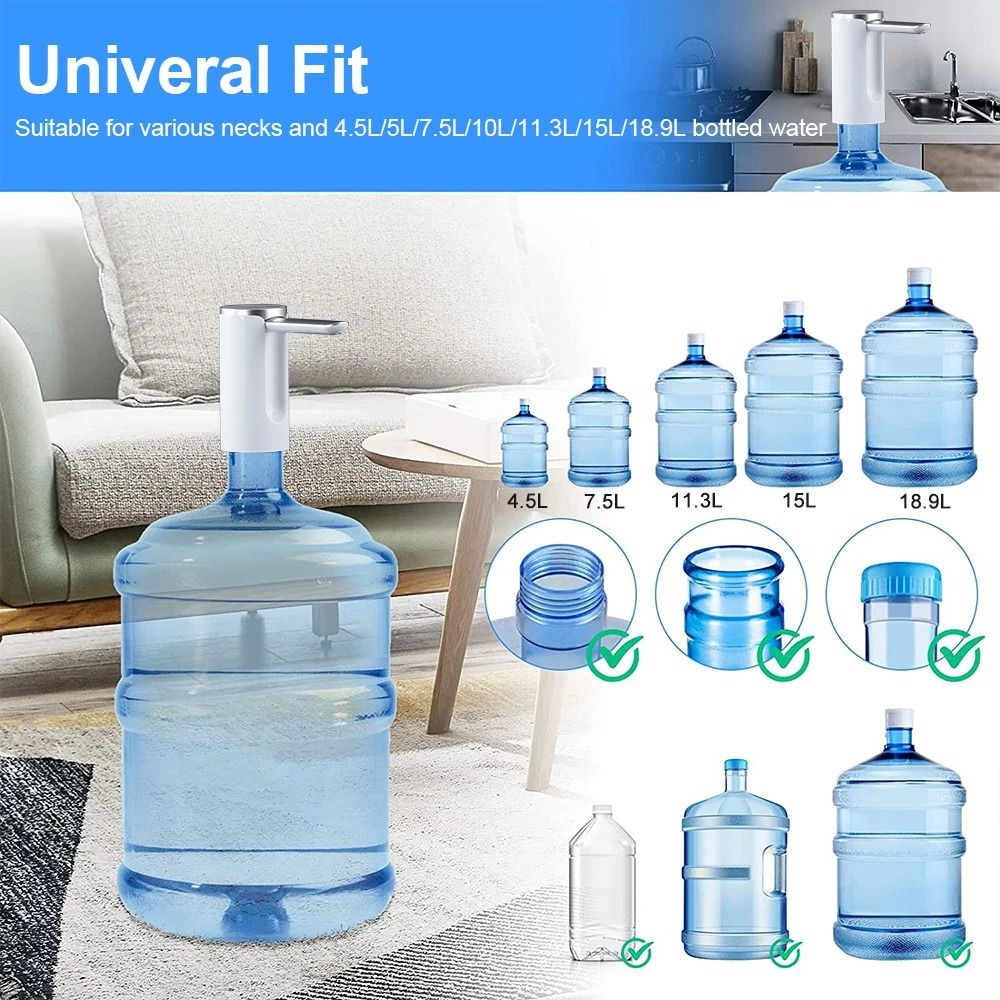 Rechargeable Electric Water Gallon Pump Automatic Dispenser For 19 Liter Bottles 5