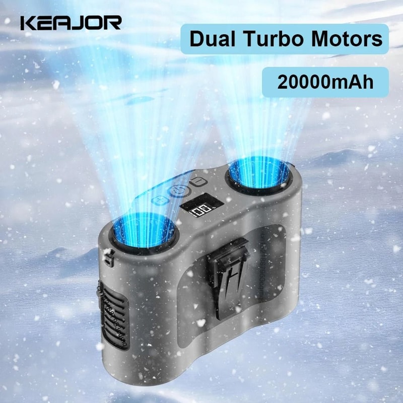 Portable Waist Fan 20000mAh Rechargeable Hanging Neck Fan With Power Bank For Outdoor Use 0