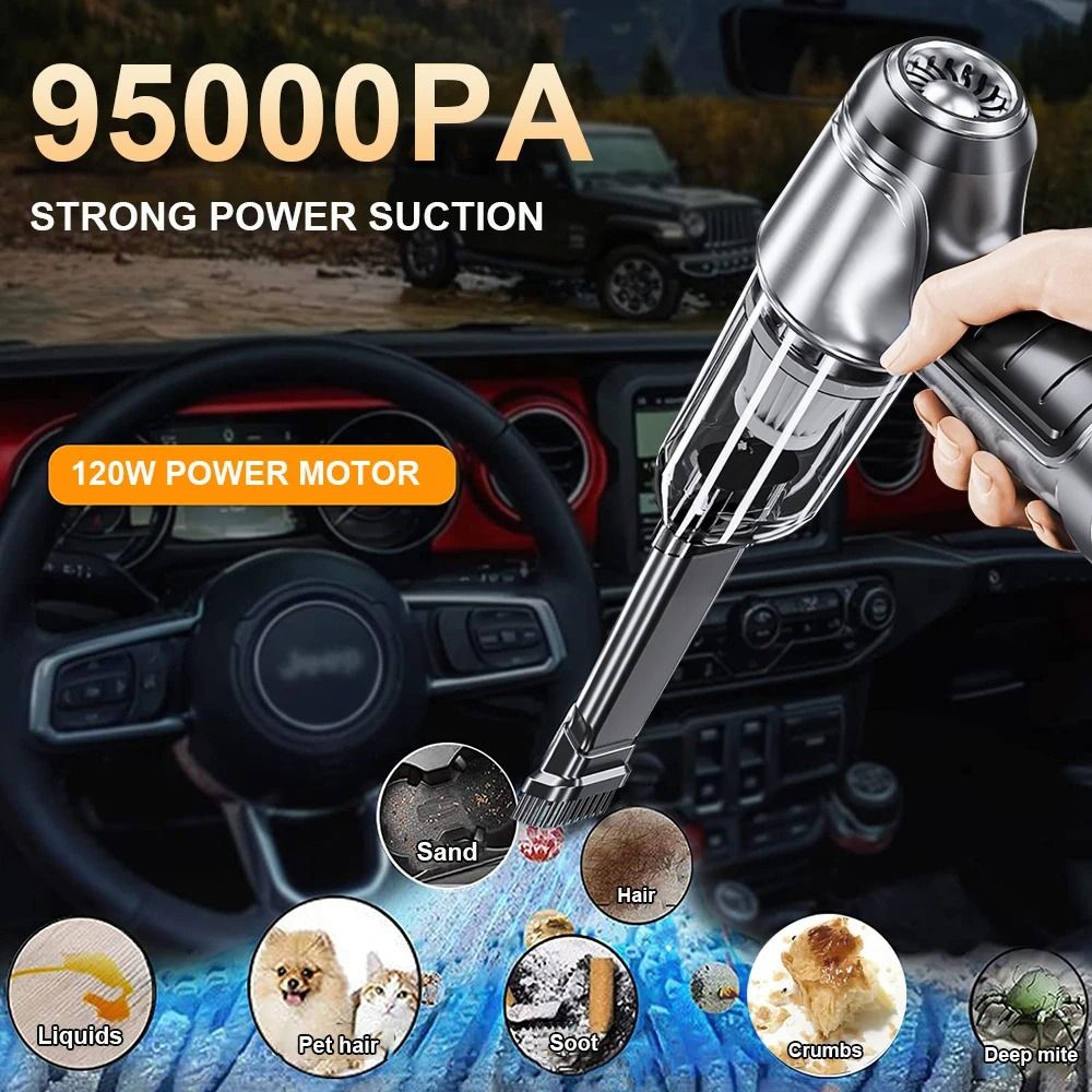 Wireless Car Vacuum Cleaner 95000Pa Portable Handheld Cleaner For Car And Home 10