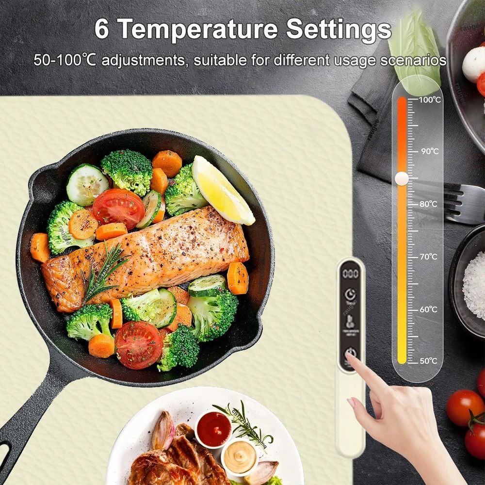 Foldable Electric Warming Tray Silicone Food Warmer Plate Fast Heating Portable Mat 1