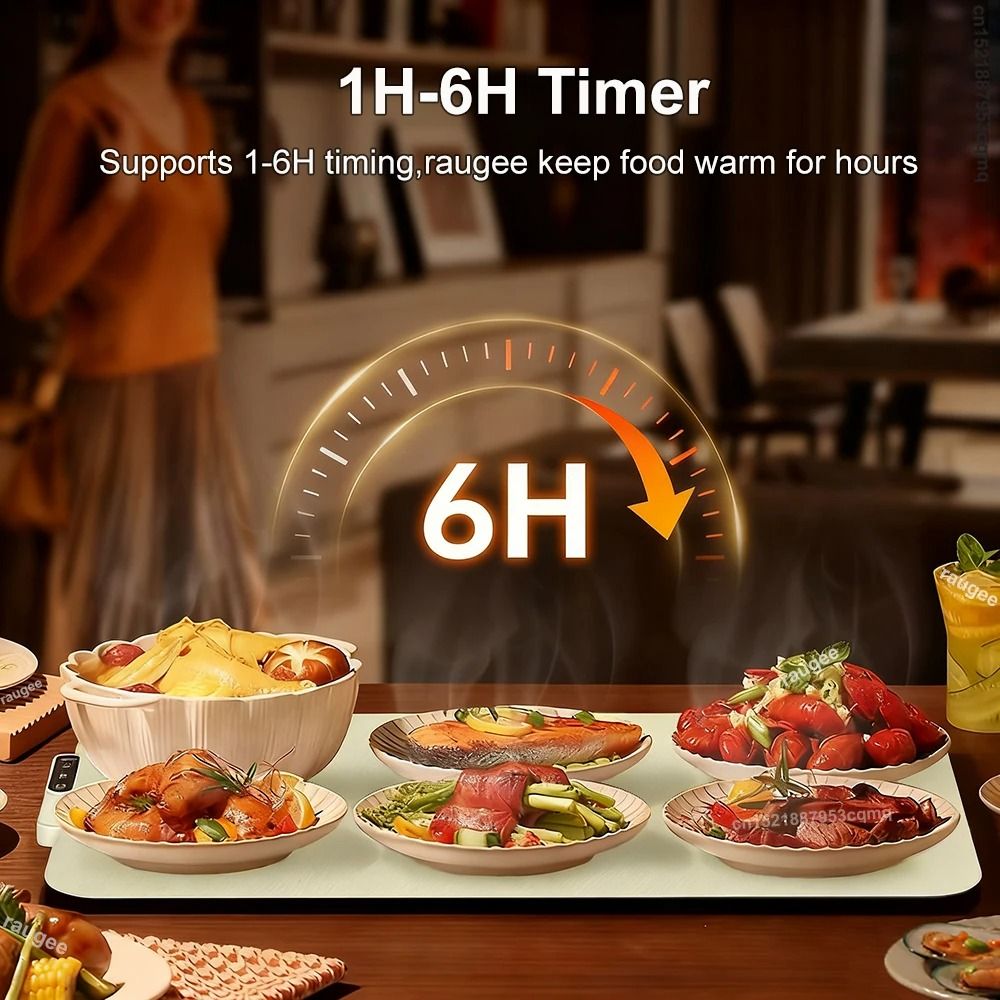 Foldable Electric Warming Tray Silicone Food Warmer Plate Fast Heating Portable Mat 4