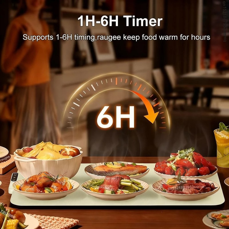 Foldable Electric Warming Tray Silicone Food Warmer Plate Fast Heating Portable Mat 4