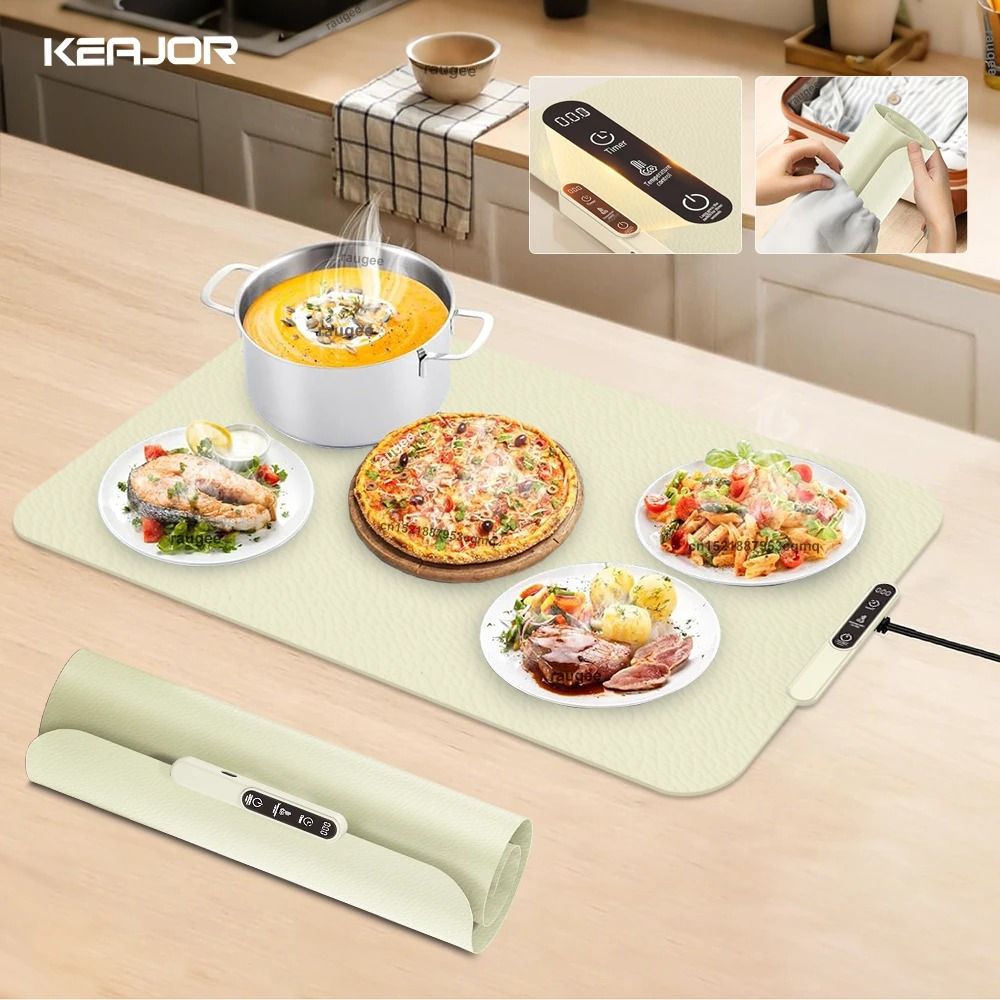Foldable Electric Warming Tray Silicone Food Warmer Plate Fast Heating Portable Mat 6