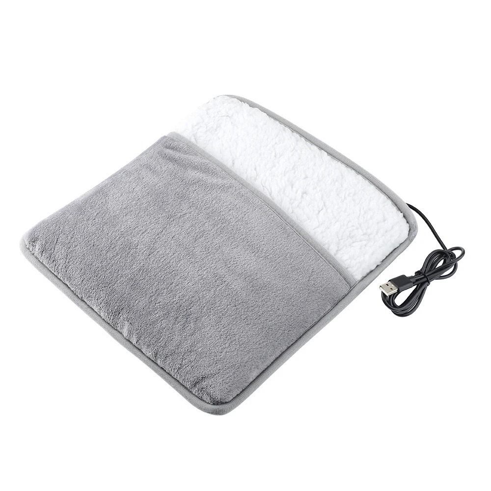 USB Electric Foot Warmer Plush Heating Pad Portable Winter Foot Warming Mat 0
