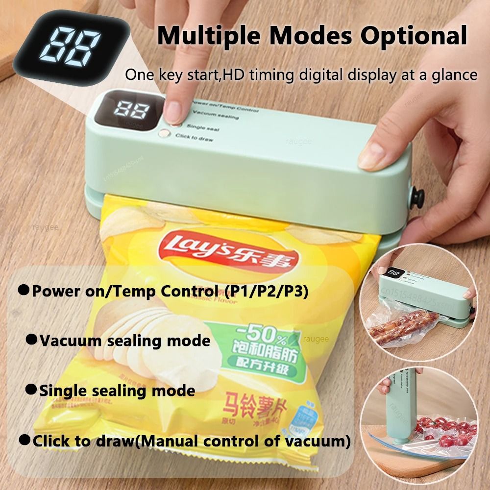 USB Rechargeable Mini Vacuum Sealer Portable Wireless Food Sealing Machine 4