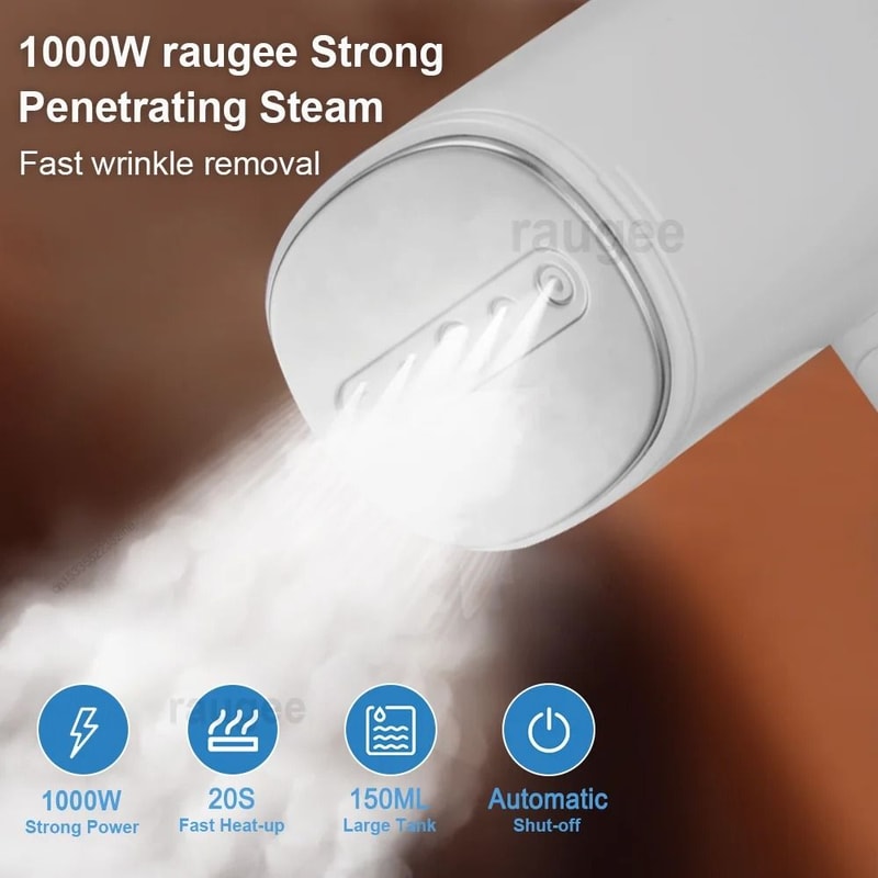 1000W Handheld Garment Steamer Portable Foldable Steam Iron For Home And Travel 5