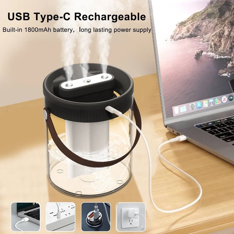 15 L Wireless Air Humidifier Triple Spray Cool Mist Portable Desk Humidifier 1