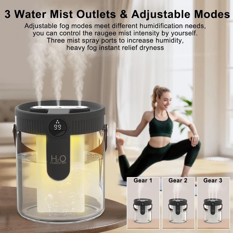 15 L Wireless Air Humidifier Triple Spray Cool Mist Portable Desk Humidifier 4