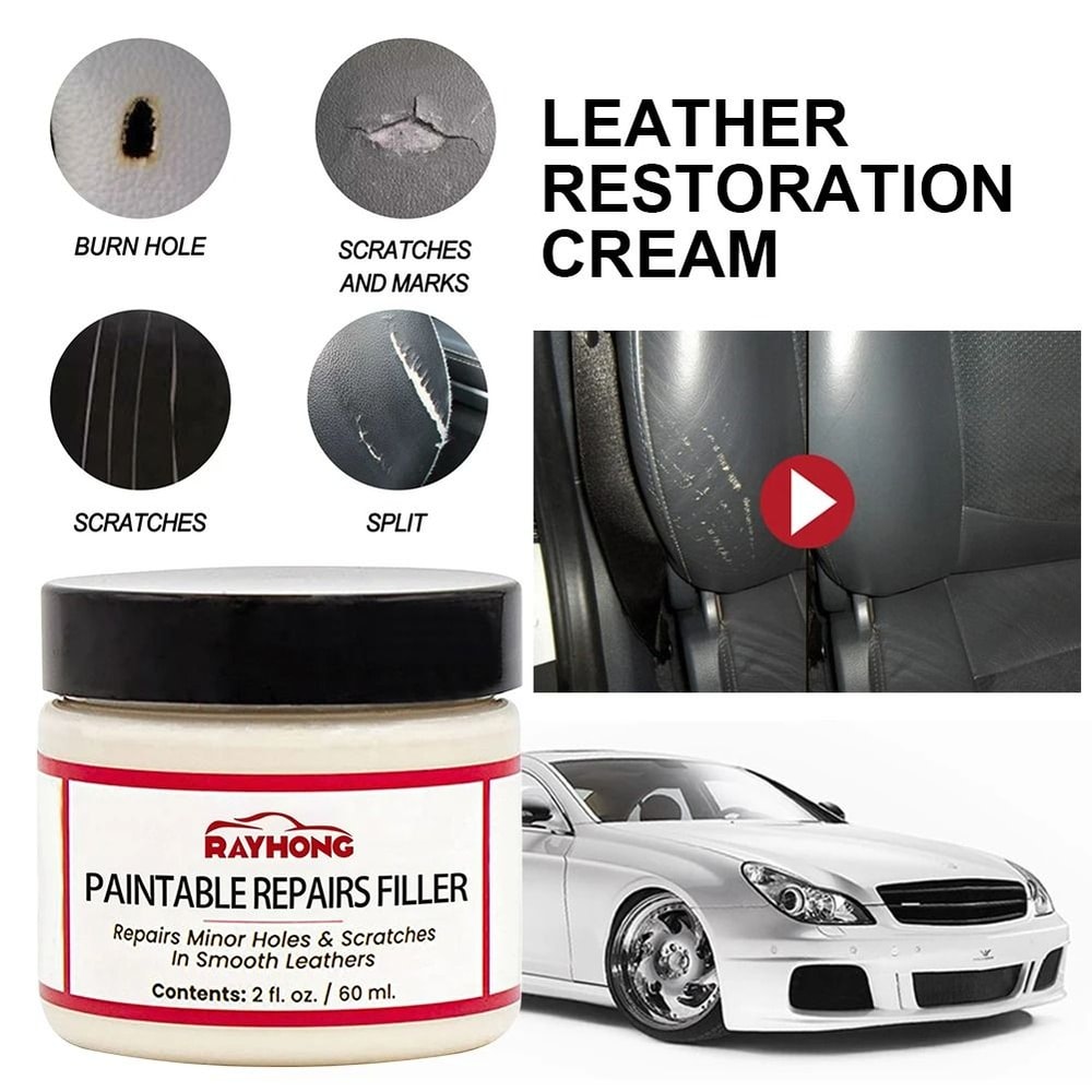 Leather Repair Filling Paste Leather Restoration Cream For Car Seats And Furniture 12