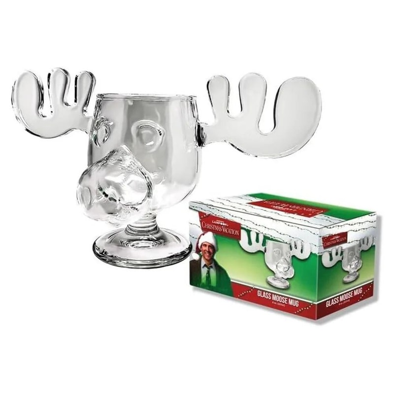 Christmas Moose Glass Mug 240ml Vintage Holiday Drinkware For Coffee Beer And Winemug 1