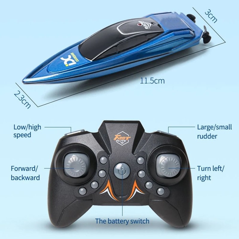 High Speed Waterproof RC Boat With LED Lights Remote Control Ship Toy 6