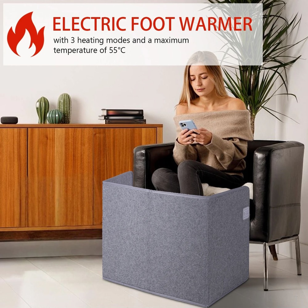 Quiet Under Desk Foot Warmer With Thermostat And Timer Electric Heater 6