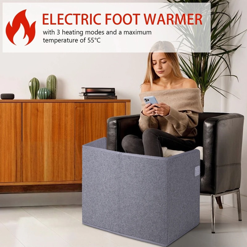 Quiet Under Desk Foot Warmer With Thermostat And Timer Electric Heater 6