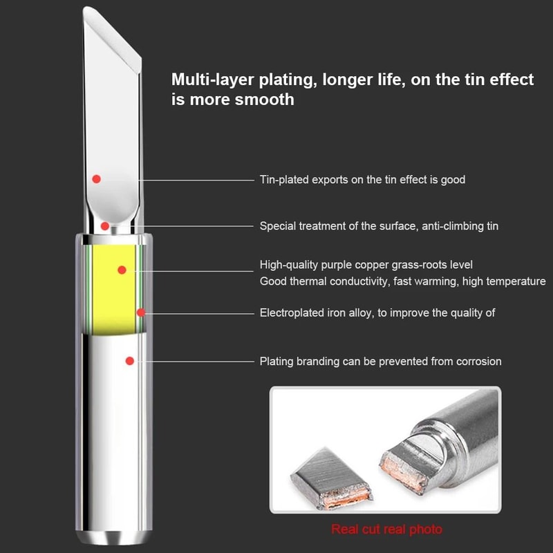 900M Replaceable Soldering Iron Tips Set With Welding Sleeve 3