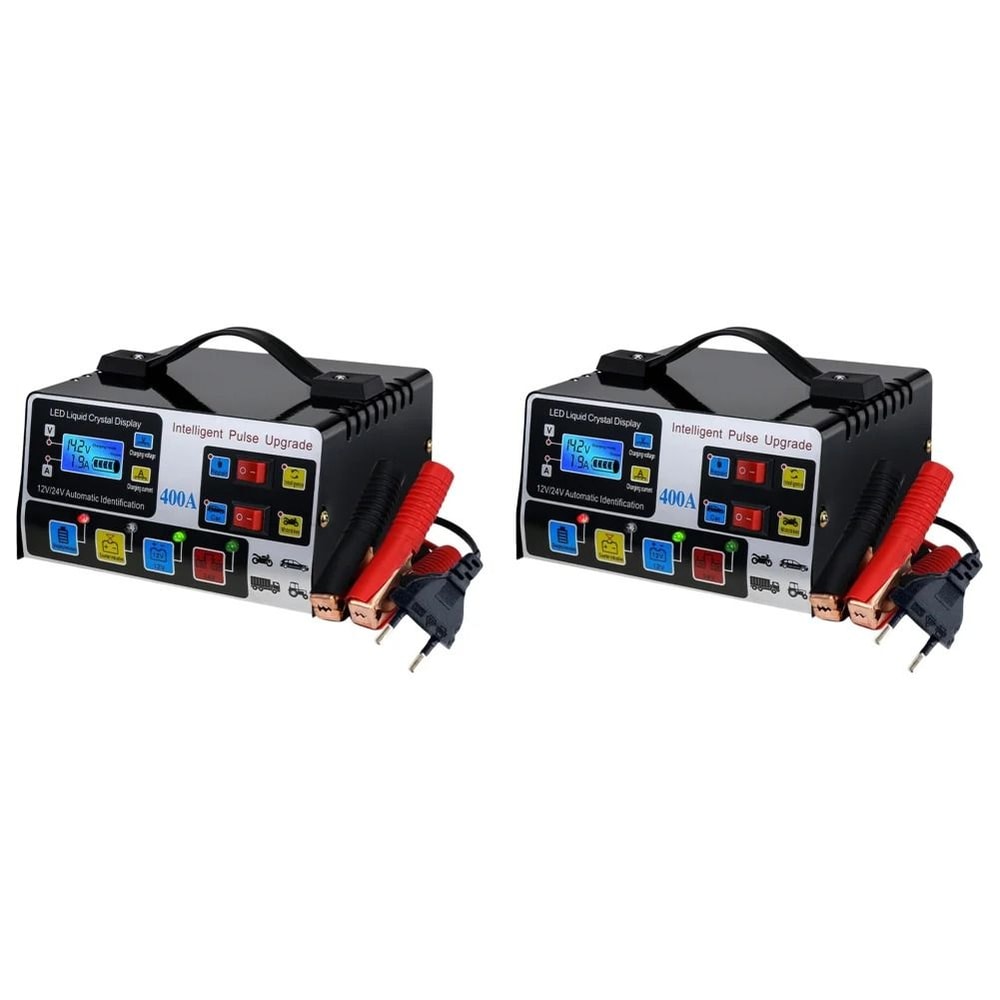 Smart Car Battery Charger 12V 24V With LCD Display Pulse Repair 3