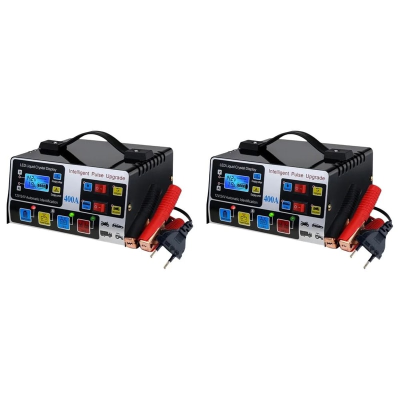 Smart Car Battery Charger 12V 24V With LCD Display Pulse Repair 3