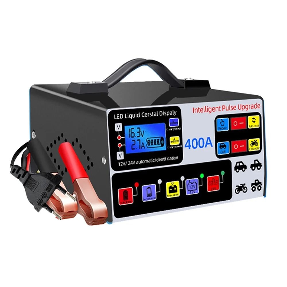 Smart Car Battery Charger 12V 24V With LCD Display Pulse Repair 2