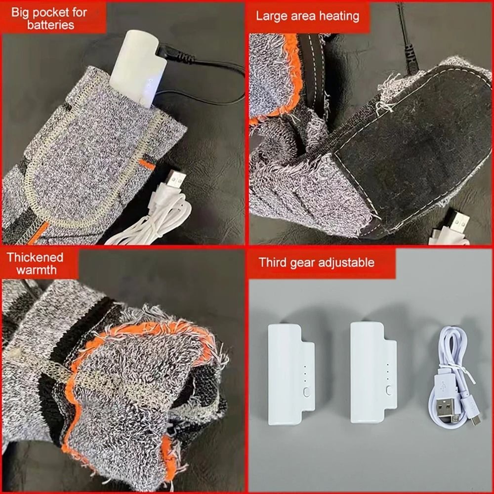 Electric Heated Socks With Adjustable Heat Battery Powered Winter Socks 3