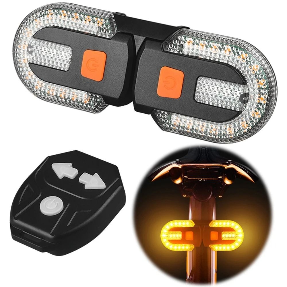Wireless Bicycle Turn Signal Light USB Rechargeable Rear Safety Lamp 3