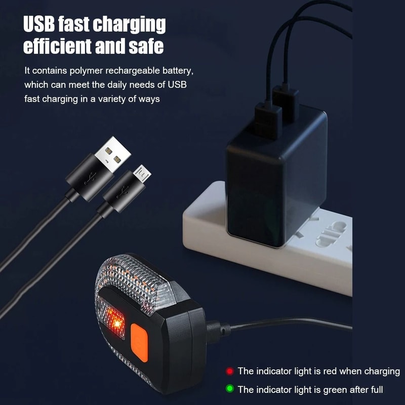 Wireless Bicycle Turn Signal Light USB Rechargeable Rear Safety Lamp 4