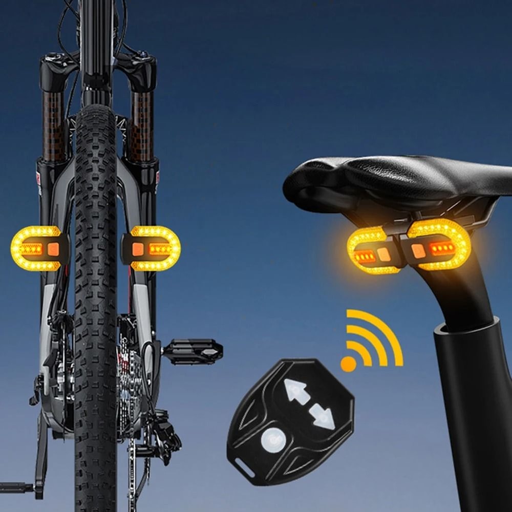 Wireless Bicycle Turn Signal Light USB Rechargeable Rear Safety Lamp 1
