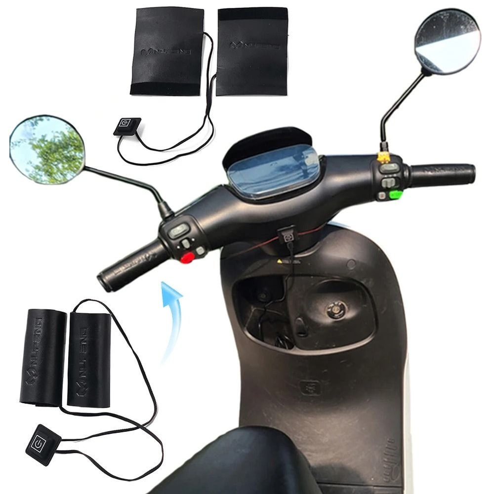 USB Heated Motorcycle Grip Covers With Adjustable Heat Levels 0