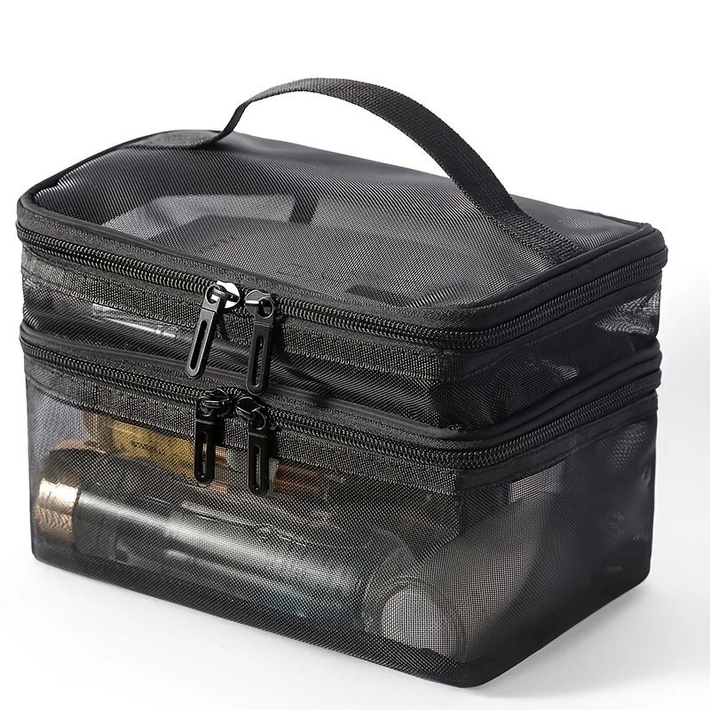 Double Layer Makeup Bag Large Capacity Travel Cosmetic Organizer 1