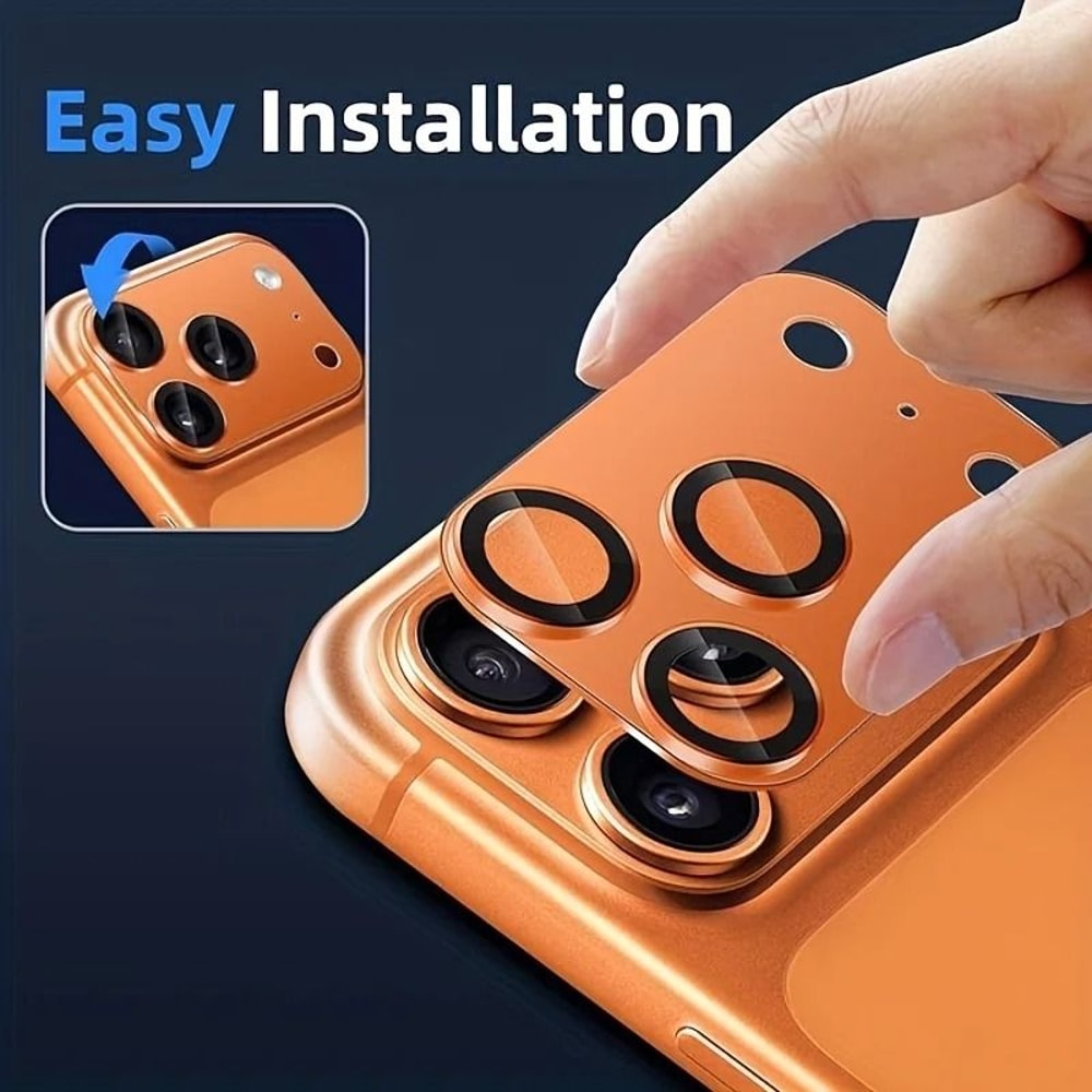 IPhone Camera Lens Protector With Metal Ring Tempered Glass 2