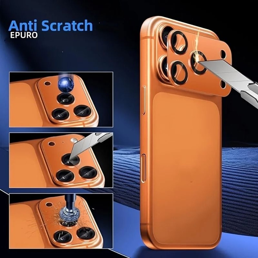 IPhone Camera Lens Protector With Metal Ring Tempered Glass 5