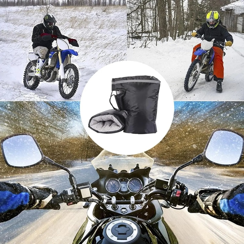 Windproof Motorcycle Handlebar Gloves Cold Weather Grip Covers 5