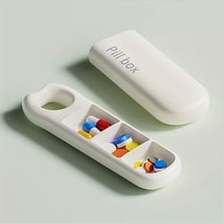 portable pill organizer box with push lock compact medicine case