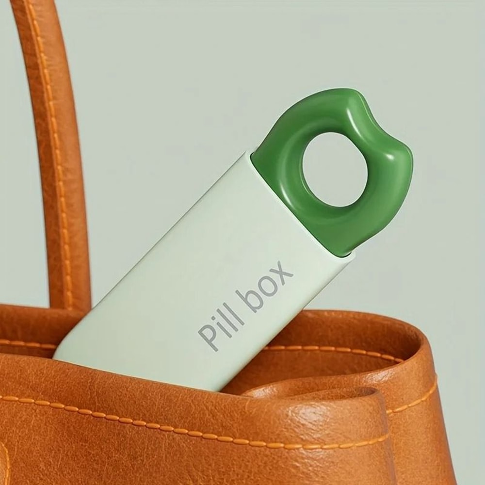 Portable Pill Organizer Box With Push Lock Compact Medicine Case 5