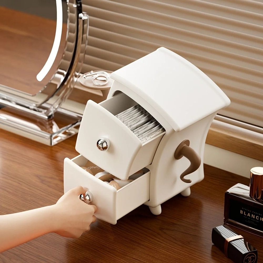 Unique Shape Jewelry Storage Box Cosmetic Organizer Drawer Tray 1