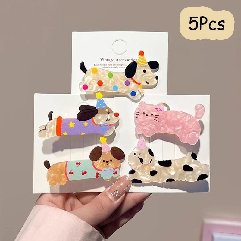 Cute Cartoon Animal Hair Clips Set Duckbill Party Hair Clips For Girls 6
