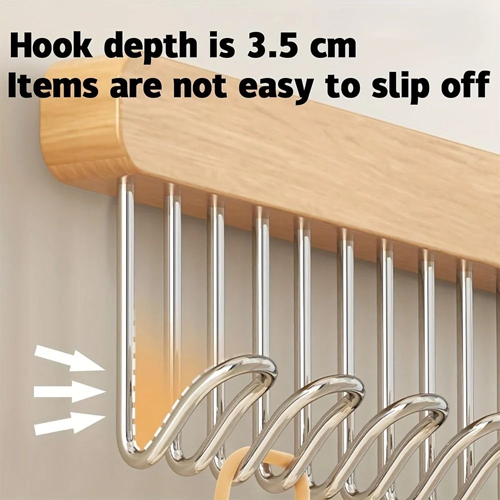 Pull Out Sliding Closet Organizer Hanger With 8 Hooks For Belts Ties And Accessories 1