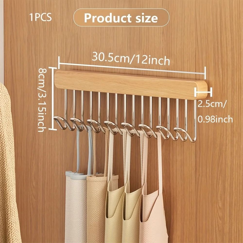 Pull Out Sliding Closet Organizer Hanger With 8 Hooks For Belts Ties And Accessories 2