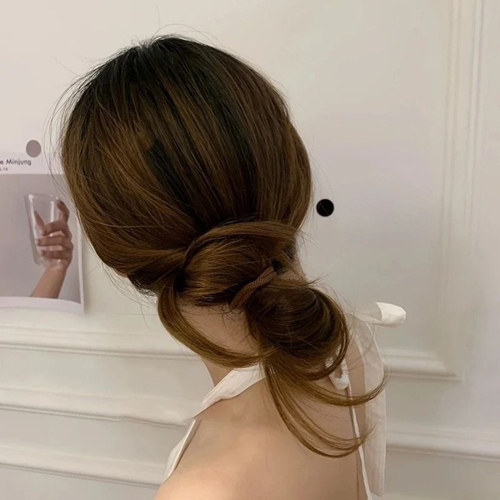 Basic Plain Color Thick Elastic Hair Ties Set With High Elasticity Ponytail Holders 6