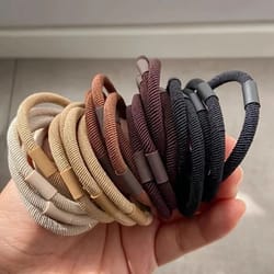 basic plain color thick elastic hair ties set with high elasticity ponytail holders