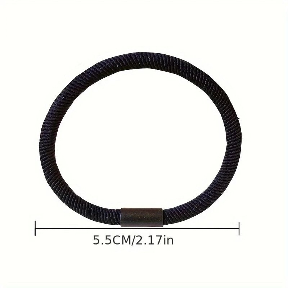 Basic Plain Color Thick Elastic Hair Ties Set With High Elasticity Ponytail Holders 4