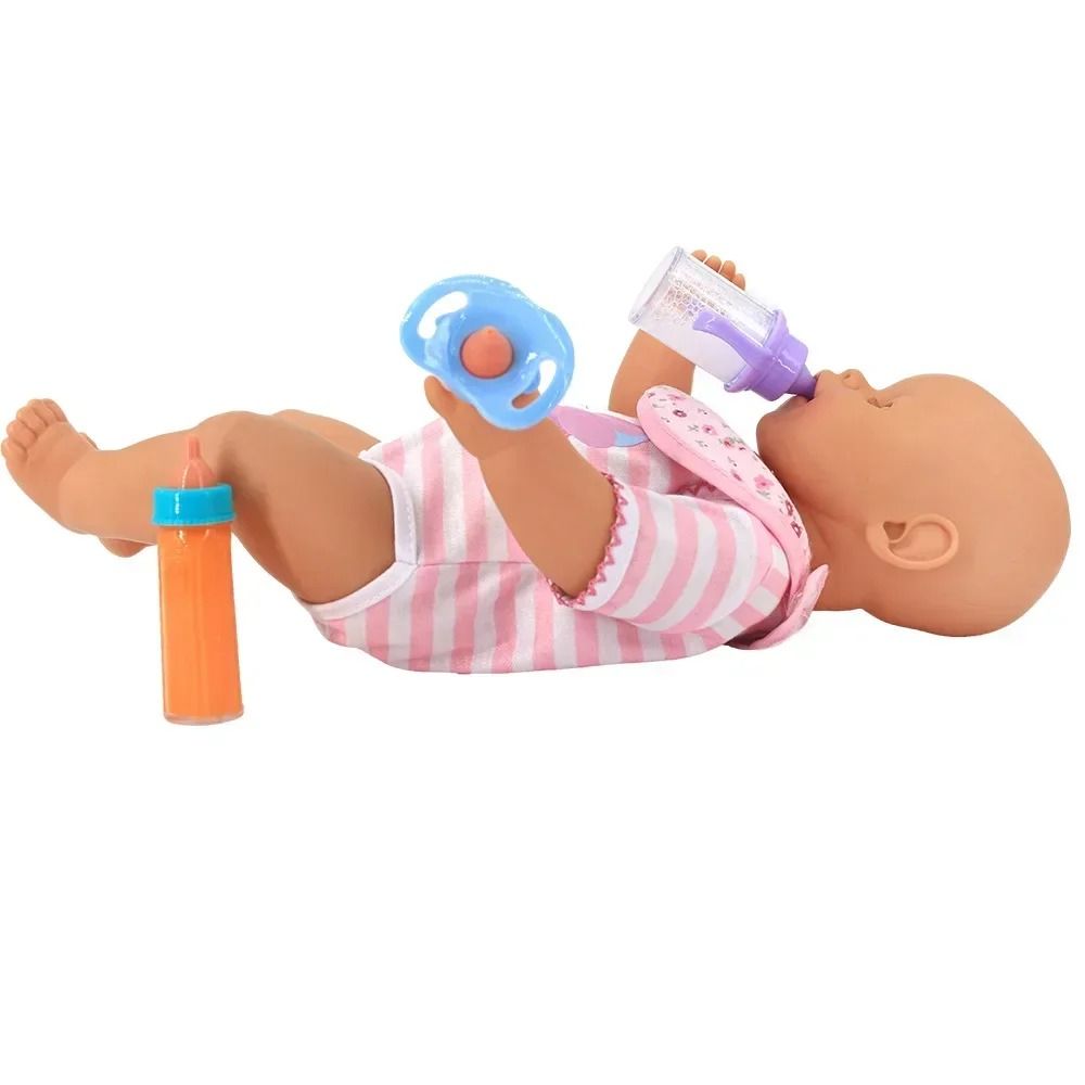 Small Baby Doll Feeding Bottle And Pacifier Set With Milk And Juice Bottles For Pretend Play 6