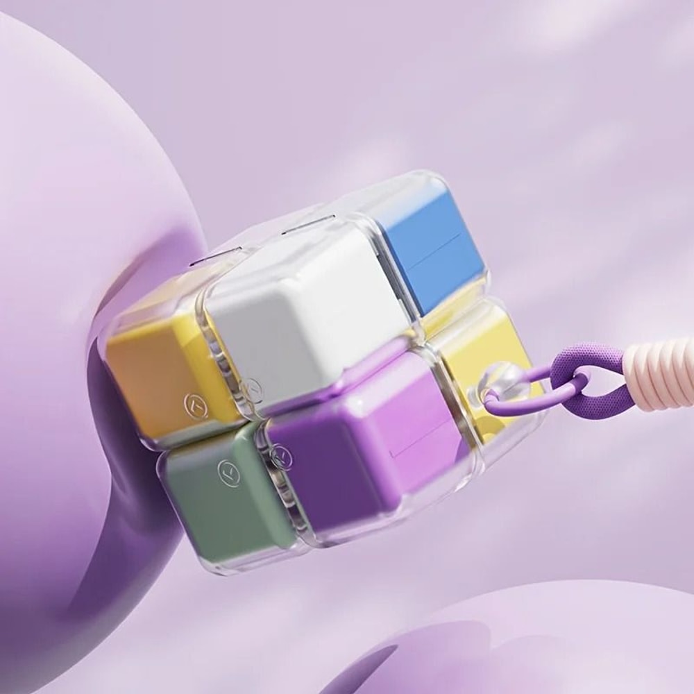 Magic Cube 8 Grid Pill Organizer Box With Hanging Rope Moisture Proof Travel Medicine Storage 6