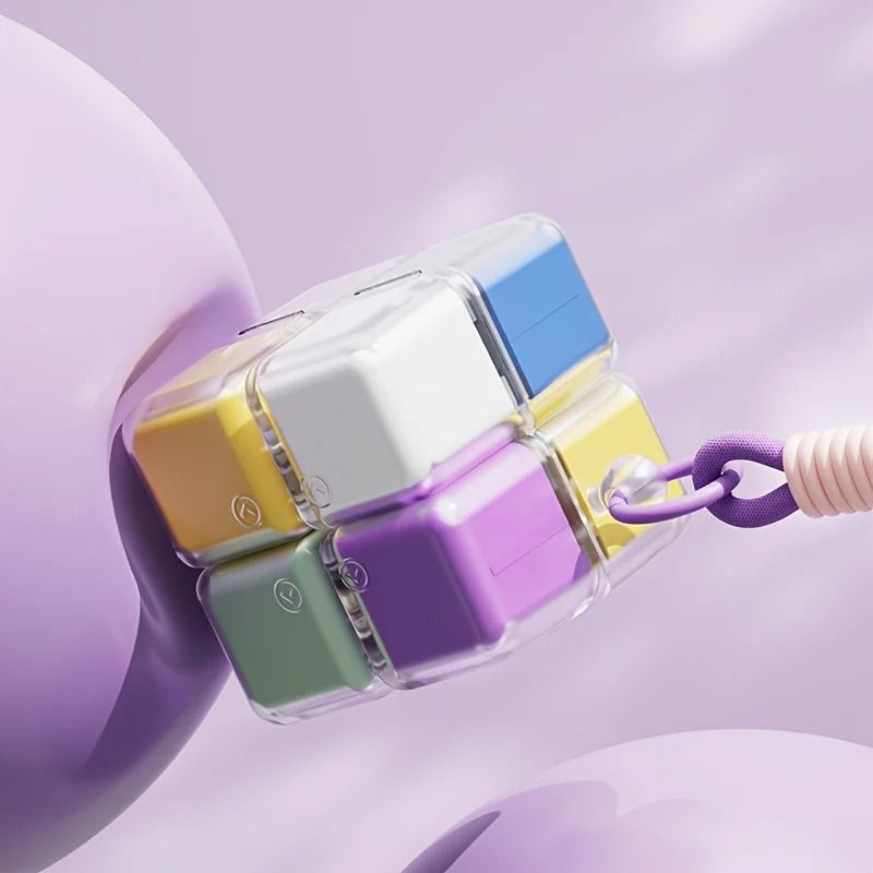 Magic Cube 8 Grid Pill Organizer Box With Hanging Rope Moisture Proof Travel Medicine Storage 6