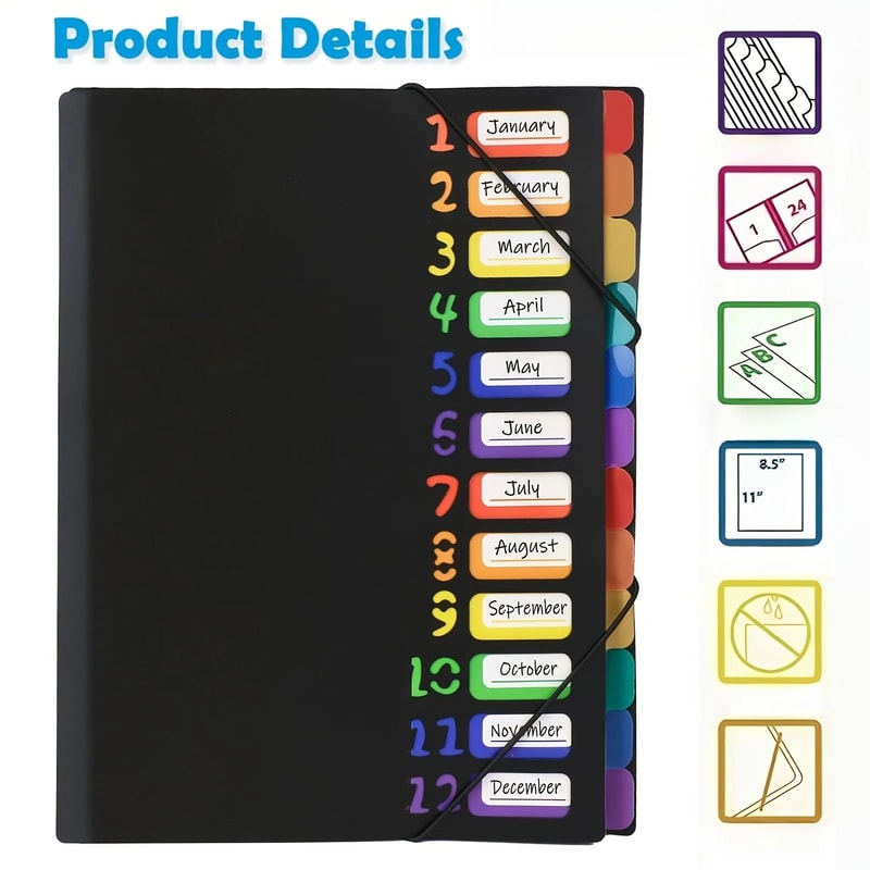 A4 Document Organizer With Monthly Dividers Color Coded File Folder 4