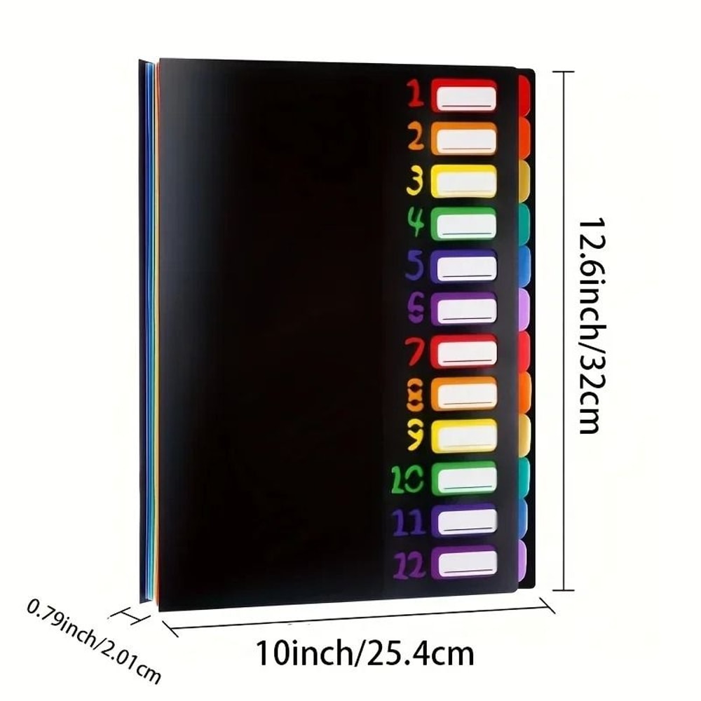 A4 Document Organizer With Monthly Dividers Color Coded File Folder 5