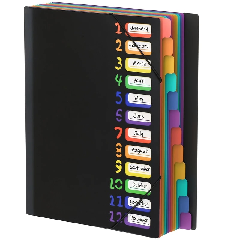 A4 Document Organizer With Monthly Dividers Color Coded File Folder 0