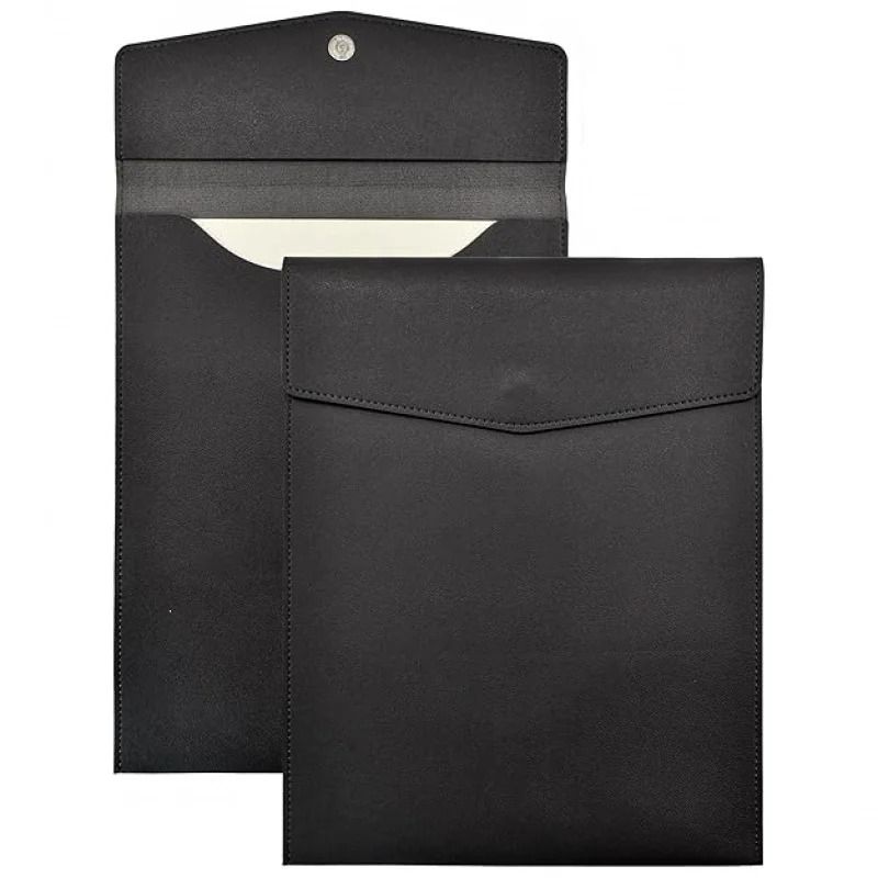 A4 Leather File Folder Large Capacity Document Organizer Briefcase 1