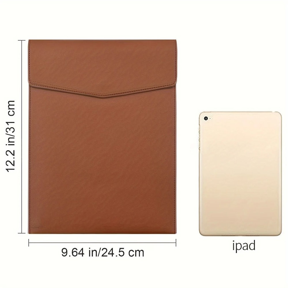 A4 Leather File Folder Large Capacity Document Organizer Briefcase 5